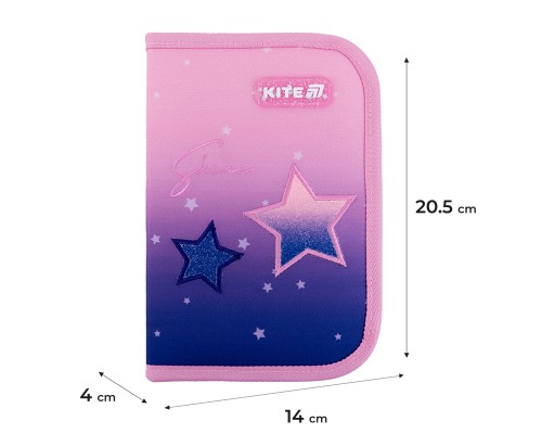 Пенал Kite 622 Sparkling, 1 відділення, 2 відвороти (K25-622-1)
