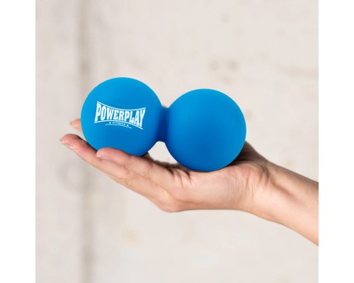Масажний м'яч PowerPlay PP-4355 Silicone Lacrosse Peanut Ball (6.3х12.6см) Синій (PP-4355_Blue)