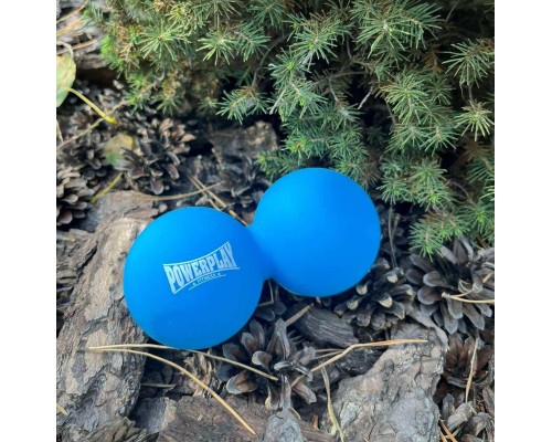 Масажний м'яч PowerPlay PP-4355 Silicone Lacrosse Peanut Ball (6.3х12.6см) Синій (PP-4355_Blue)