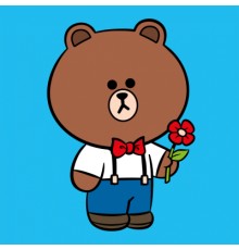 Картина по номерам Santi Лайн Френдс Браун з квіткою 25*25см полотно кольорове (955020)