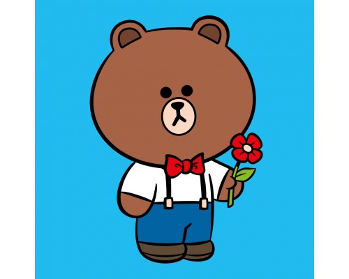 Картина по номерам Santi Лайн Френдс Браун з квіткою 25*25см полотно кольорове (955020)