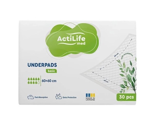 Пелюшки для малюків ActiLife Med Basic 60 х 60, 30 шт (4820174981471)