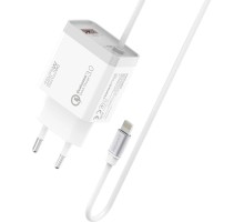 Зарядний пристрій Promate icharge-pdqc3 Lightning PD20W + USB-A QC3.0 White (icharge-pdqc3.white)