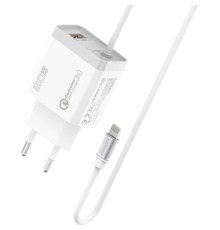 Зарядний пристрій Promate icharge-pdqc3 Lightning PD20W + USB-A QC3.0 White (icharge-pdqc3.white)