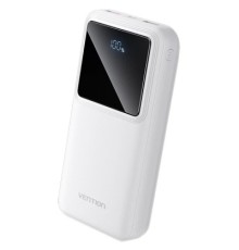 Батарея універсальна Vention 20000mAh 22.5W 3A, PD, QC/3.0, LED Display, White (FHLW0)
