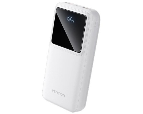 Батарея універсальна Vention 20000mAh 22.5W 3A, PD, QC/3.0, LED Display, White (FHLW0)