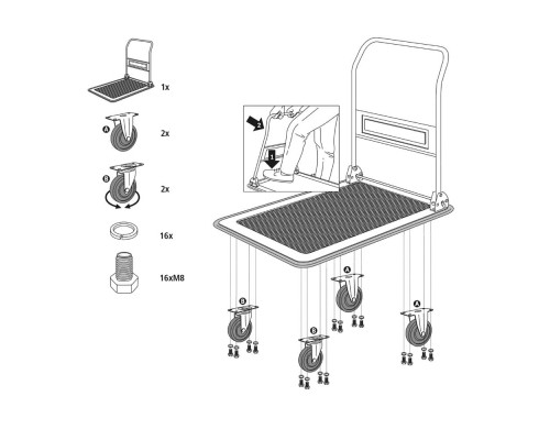 Візок вантажний Stanley платформний, антиковзна поверхня, платформа 73,5x47см, до 150кг (SXWT-PC527)