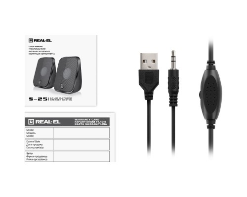 Акустична система REAL-EL S-25 USB Black (EL121100022)