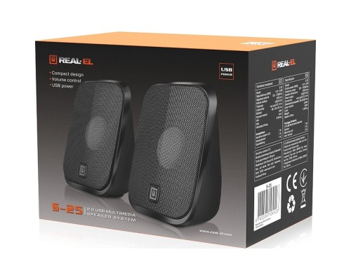 Акустична система REAL-EL S-25 USB Black (EL121100022)