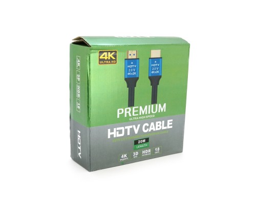 Кабель мультимедійний HDMI M to HDMI M 20.0m V2.0 4Kx2K black Merlion (YT-HDMI(M)/(M)4KV2.0-20m/19122)