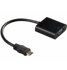 Перехідник mini HDMI M to VGA F 0.3m 4K/2K black Voltronic (YT-C-mnHDMI(M)/VGA(F)-B)