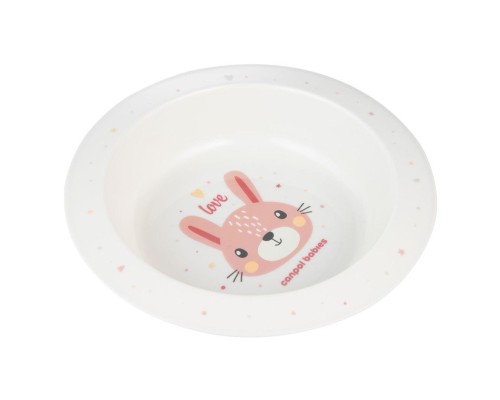 Тарілка дитяча Canpol babies CUTE ANIMALS мисочка пластикова, рожева (4/412_pin2)
