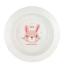 Тарілка дитяча Canpol babies CUTE ANIMALS мисочка пластикова, рожева (4/412_pin2)