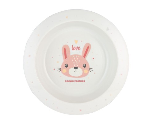 Тарілка дитяча Canpol babies CUTE ANIMALS мисочка пластикова, рожева (4/412_pin2)