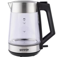 Електрочайник Gorenje 1.7л, 2,200 Вт, strix контроль, скло, нерж (K17OGS)