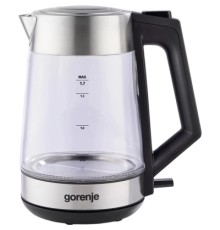 Електрочайник Gorenje 1.7л, 2,200 Вт, strix контроль, скло, нерж (K17OGS)