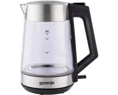 Електрочайник Gorenje 1.7л, 2,200 Вт, strix контроль, скло, нерж (K17OGS)
