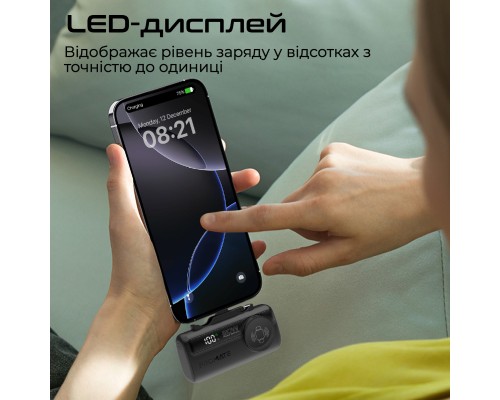 Батарея універсальна Promate 5000mAh PD/20W, Apple Watch charging (powerup-trio.black)