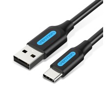 Дата кабель USB 2.0 A Male to C Male 3A Cable 1M Black VENTION (COKBF)