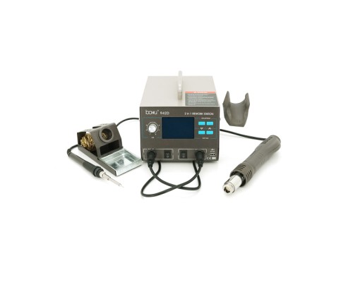 Паяльна станція Bakku BA-942D з цифровою індикацією на фен і паяльник, DC:110-240V, 4A,700W, 5 кг (BA-942D)