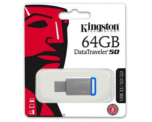 USB флеш накопичувач Kingston 64GB DT50 USB 3.1 (DT50/64GB)