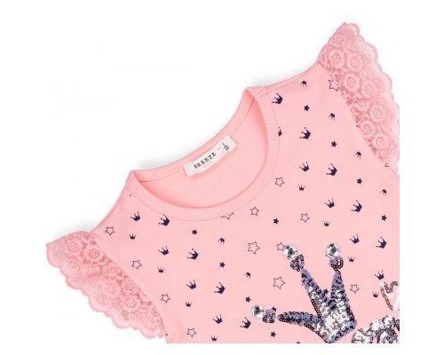 Набір дитячого одягу Breeze з коронкою з паєток (10133-104G-peach)