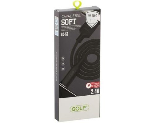 Дата кабель USB 2.0 AM to Type-C 1.0m GC-52T Black Golf (F_56836)