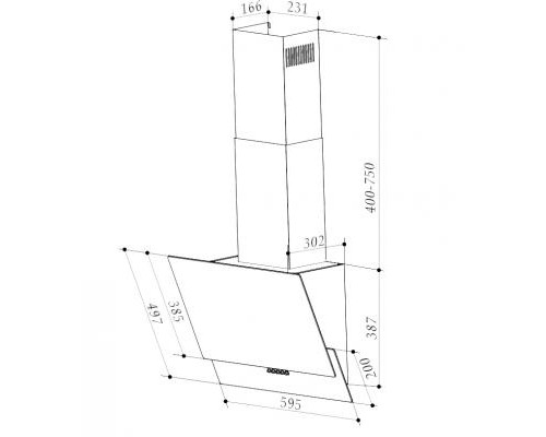 Витяжка кухонна Interline ALTEA WH A 60 PB/GL/A (ALTEAWHA60PB/GL/A)