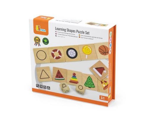 Розвиваюча іграшка Viga Toys Дерев'яний пазл-гра Вивчаємо форми (44506)