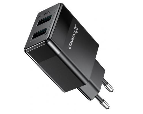 Зарядний пристрій Grand-X 2USB 5V 2,4A + Type-C cable (CH-50T)