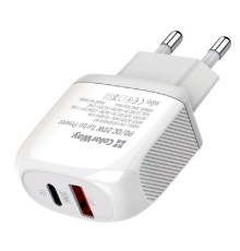Зарядний пристрій ColorWay Type-C PD + USB QC3.0 20W white (CW-CHS024QPD-WT)