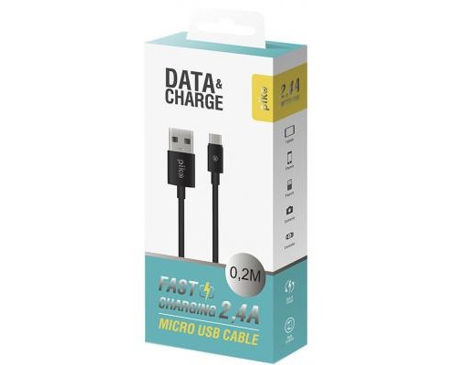 Дата кабель USB 2.0 AM to Micro 5P 0.2m black Piko (1283126493874)
