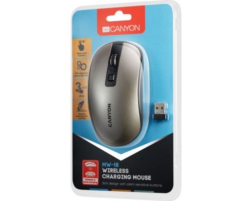 Мишка Canyon MW-18 Wireless Dark Grey (CNS-CMSW18DG)