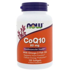 Антиоксидант Now Foods Коензим Q10 з риб'ячим жиром, CoQ10 with Omega-3, 60 мг, 120 (NOW-03166)