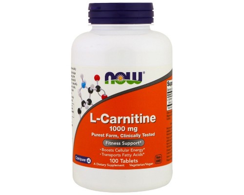 Вітамін Now Foods L-Карнітин, 1000 мг, L-Carnitine, 50 таблеток (NF0067)