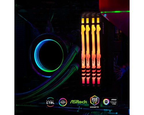 Модуль пам'яті для комп'ютера DDR4 16GB (2x8GB) 3200 MHz Fury Beast RGB Kingston Fury (ex.HyperX) (KF432C16BBAK2/16)