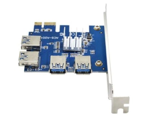 Адаптер Dynamode PCI-E x1-x16 to 4 PCI-E USB3.0 (RX-riser-card-PCI-E-1-to-4) 