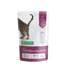 Вологий корм для кішок Nature's Protection Skin & Сoat care with Chicken and Salmon 100 г (KIK45192)