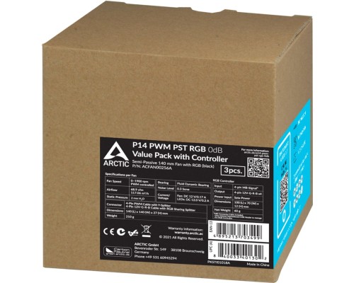 Кулер до корпусу Arctic P14 PWM PST RGB (ACFAN00256A)