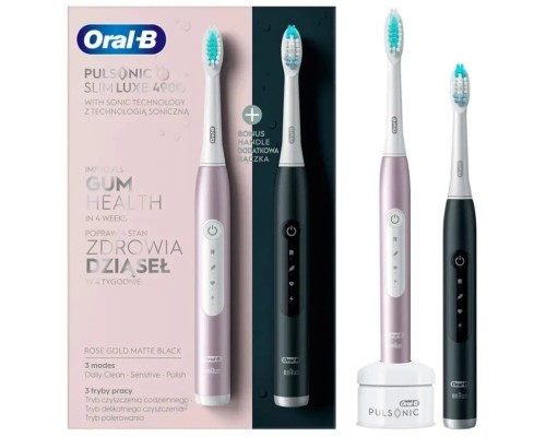 Електрична зубна щітка Oral-B 4900 S411.526.3H Pulsonic Slim Luxe RoseGold + MatteBlack