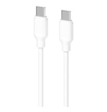 Дата кабель USB-C to USB-C 1.0m Glow 60W white 2E (2E-CCCC-WH)