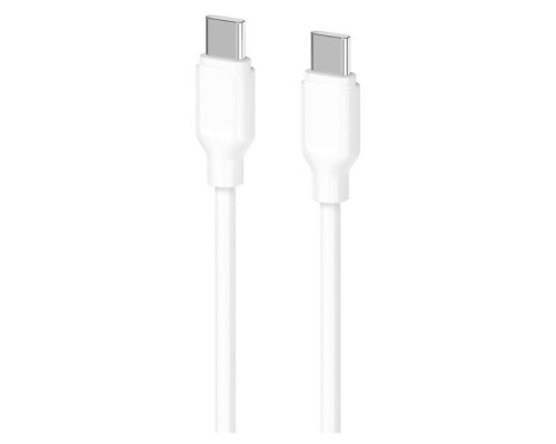 Дата кабель USB-C to USB-C 1.0m Glow 60W white 2E (2E-CCCC-WH)
