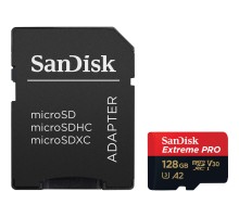 Карта пам'яті SanDisk 128 GB microSDXC UHS-I U3 Extreme Pro+SD Adapter (SDSQXCD-128G-GN6MA) 