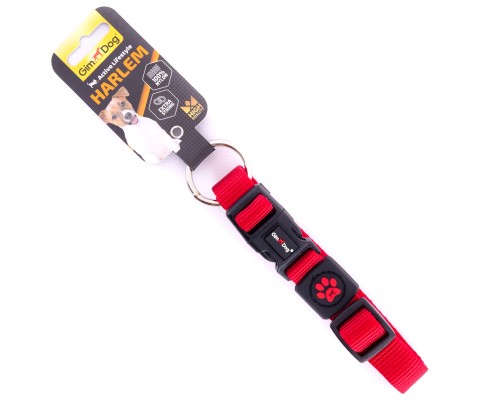 Нашийник для тварин GimDog Harlem нейлон 55-51 см/20 мм червоний (8009632058658)