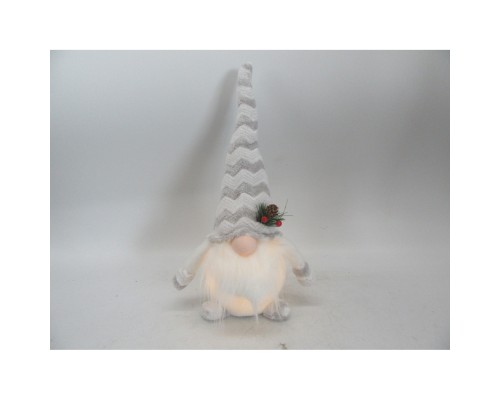 Новорічна фігурка Novogod`ko Гном білий, 35 см, LED тіло (974625)