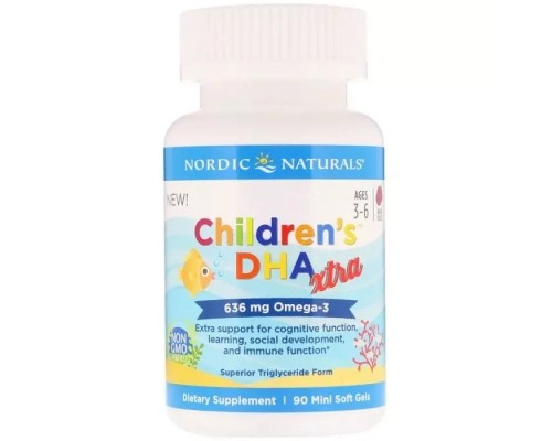 Жирні кислоти Nordic Naturals Риб'ячий Жир (ДГК) Для Дітей (3-6 років), 636 мг, Ягідний смак, Childr (NOR02721)