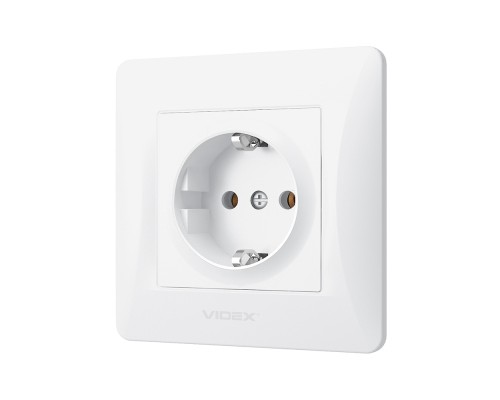 Розетка Videx BINERA 1ая із заземленням (VF-BNSK1G-W)