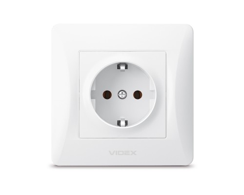 Розетка Videx BINERA 1ая із заземленням (VF-BNSK1G-W)