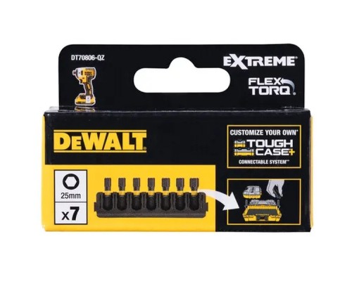 Набір біт DeWALT в касеті Tough Case, FlexTorq, L=25 мм, H3, H4-3 шт, H5-2 шт, H6 (DT70806)