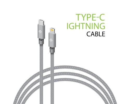 Дата кабель USB-C to Lightning 1.0m CBGNYTL1 30W Grey Intaleo (1283126559587)